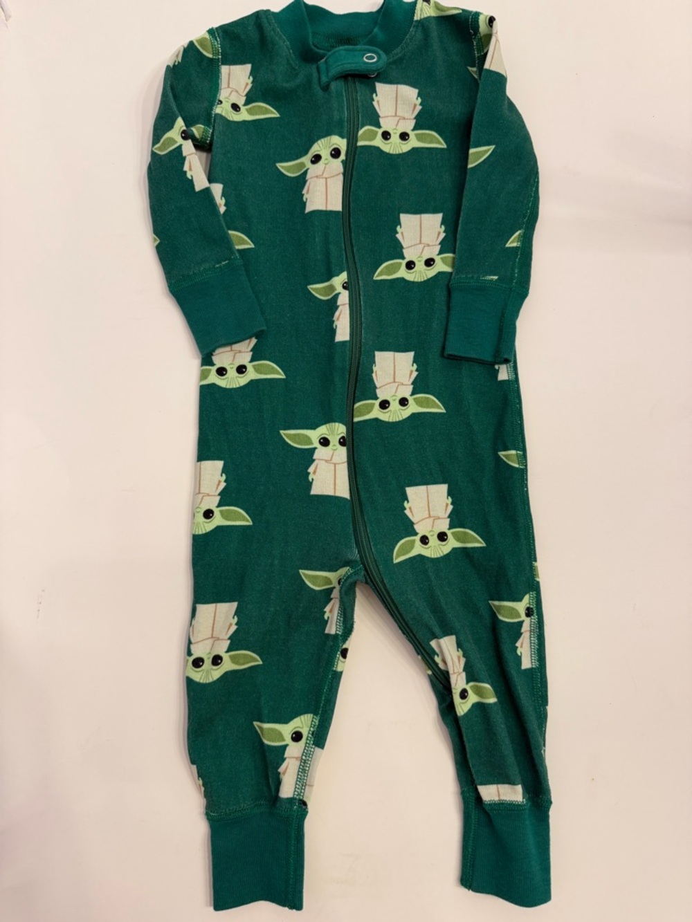 Hanna Andersson x Star Wars green  Baby Yoda Print One-Piece Pajamas size 60